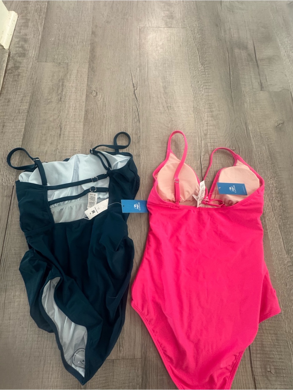 Cupshe Neon Pink & Navy One-Piece Swimsuits - Picture 6 of 7